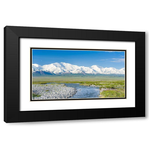 Peak Pik Lenin or Kullai abu-ali ibn Sino and Pik Dserschinski Alay Valley  Black Modern Wood Framed Art Print with Double Matting by Zwick, Martin