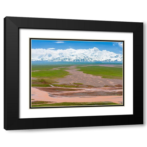 Alay Valley and the Trans-Alay Range in the Pamir Mountains  Black Modern Wood Framed Art Print with Double Matting by Zwick, Martin