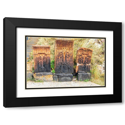 Armenia-Sevan Sevanavank 9th century Monastery complex Stone tablets Black Modern Wood Framed Art Print with Double Matting by Wilson, Emily