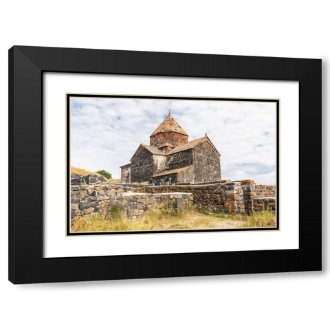 Armenia-Sevan The church of Surp Arakelots at the Sevanavank Monastery complex on Lake Sevan Black Modern Wood Framed Art Print with Double Matting by Wilson, Emily