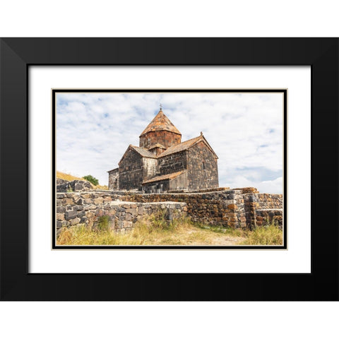 Armenia-Sevan The church of Surp Arakelots at the Sevanavank Monastery complex on Lake Sevan Black Modern Wood Framed Art Print with Double Matting by Wilson, Emily