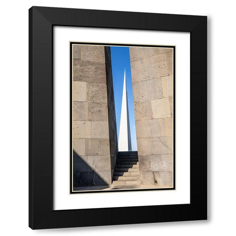 Yerevan-Armenia The Memorial Column at the Tsitsernakaberd Armenian Genocide Memorial Complex Black Modern Wood Framed Art Print with Double Matting by Wilson, Emily