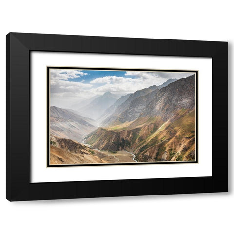 Pandzhkhok-Sughd-Tajikistan Canyon in the mountains of Tajikistan Black Modern Wood Framed Art Print with Double Matting by Wilson, Emily M.