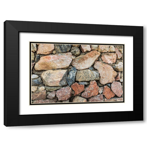 Anzob-Sughd Province-Tajikistan Stone wall in a mountain village Black Modern Wood Framed Art Print with Double Matting by Wilson, Emily M.