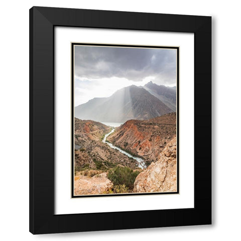 Iskanderkul-Sughd Province-Tajikistan The Yaghnob River and Iskanderkul Lake Black Modern Wood Framed Art Print with Double Matting by Wilson, Emily M.