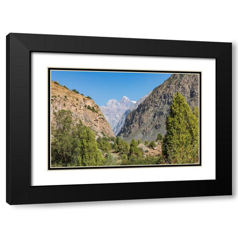 Sarytag-Sughd Province-Tajikistan Canyon and high mountains in Tajikistan Black Modern Wood Framed Art Print with Double Matting by Wilson, Emily M.