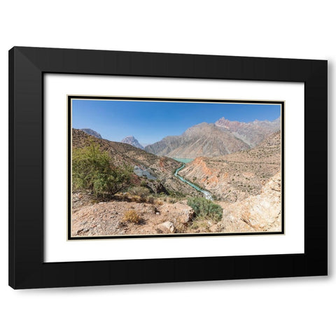 Iskanderkul-Sughd Province-Tajikistan The Yaghnob River and Iskanderkul Lake Black Modern Wood Framed Art Print with Double Matting by Wilson, Emily M.
