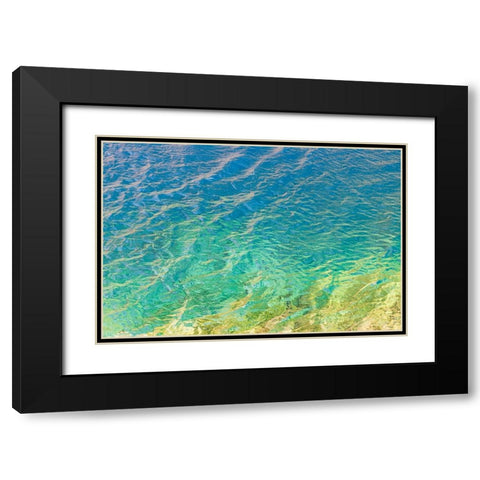 Haft Kul-Sughd Province-Tajikistan Abstract patterns in water of Nezhegon-Haft Kul-the Seven Lakes Black Modern Wood Framed Art Print with Double Matting by Wilson, Emily M.