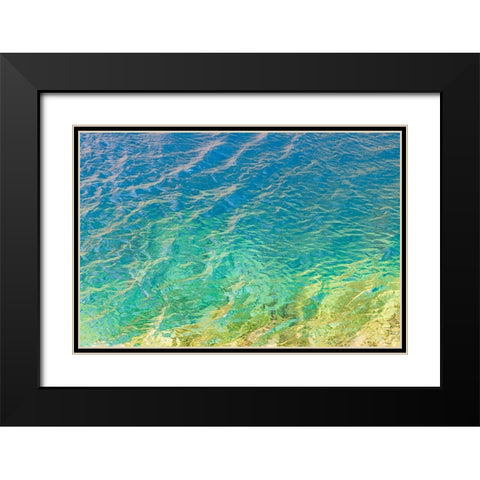 Haft Kul-Sughd Province-Tajikistan Abstract patterns in water of Nezhegon-Haft Kul-the Seven Lakes Black Modern Wood Framed Art Print with Double Matting by Wilson, Emily M.