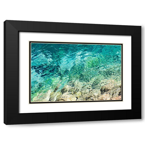 Haft Kul-Sughd Province-Tajikistan Abstract patterns in water of Nezhegon-Haft Kul-the Seven Lakes Black Modern Wood Framed Art Print with Double Matting by Wilson, Emily M.