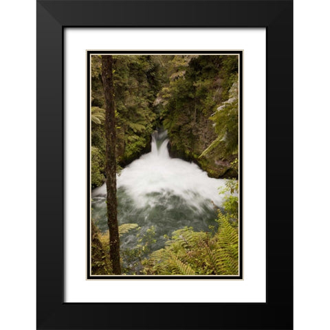New Zealand The Kaituna river over Tuteas Falls Black Modern Wood Framed Art Print with Double Matting by Grall, Don