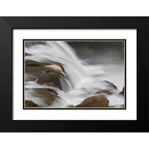 New Zealand, South Island Maruia Falls Black Modern Wood Framed Art Print with Double Matting by Grall, Don
