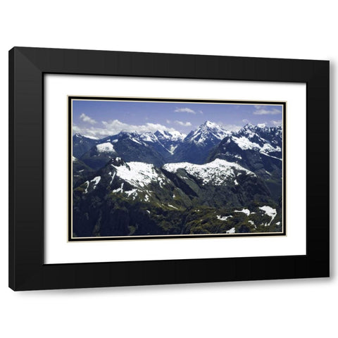 New Zealand, South Island, Southern Alps aerial Black Modern Wood Framed Art Print with Double Matting by Flaherty, Dennis