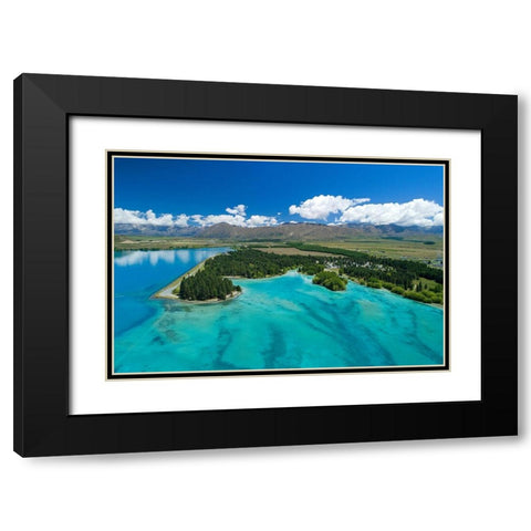 Lake Ruataniwha-Mackenzie Country Black Modern Wood Framed Art Print with Double Matting by Wall, David