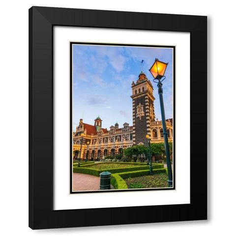 The Dunedin Railway Station-Dunedin-South Island-New Zealand Black Modern Wood Framed Art Print with Double Matting by Bishop, Russ