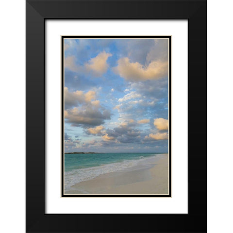 Bahamas, Little Exuma Island Sunset on seascape Black Modern Wood Framed Art Print with Double Matting by Paulson, Don