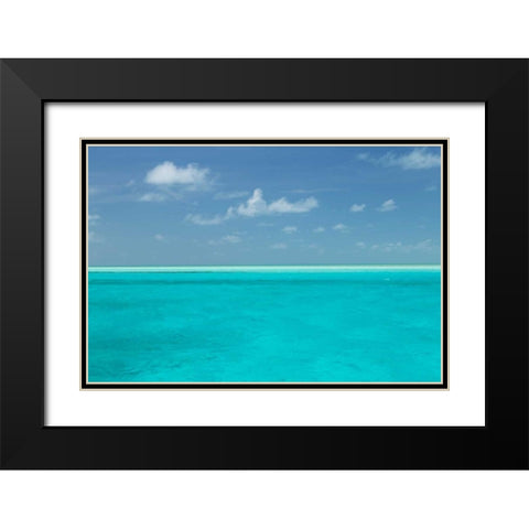 Bahamas, Exuma Island Seascape of aqua ocean Black Modern Wood Framed Art Print with Double Matting by Paulson, Don