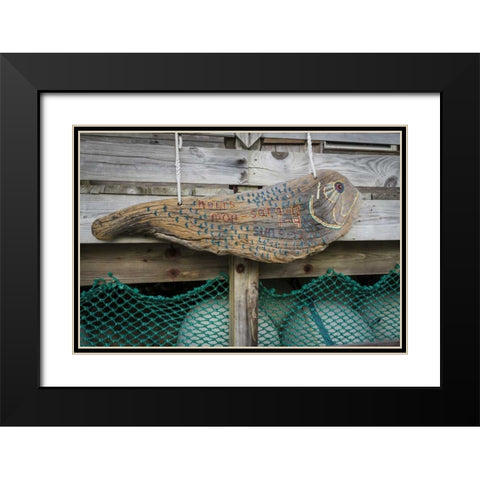 Bahamas, Exuma Island Sign at park headquarters Black Modern Wood Framed Art Print with Double Matting by Paulson, Don