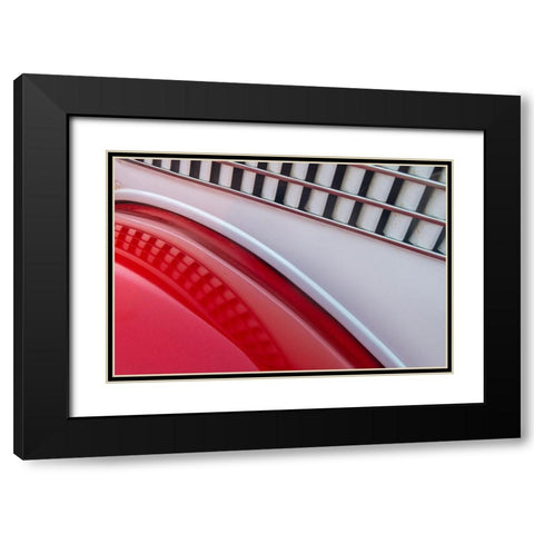 Detail of red classic American Ford in Habana-Havana-Cuba Black Modern Wood Framed Art Print with Double Matting by Miglavs, Janis