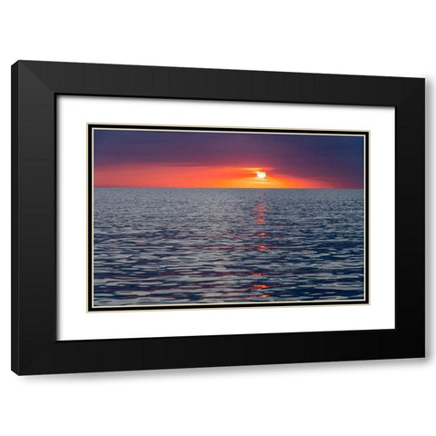 Sunset sky with clouds over ocean seen from La Boca-Cuba Black Modern Wood Framed Art Print with Double Matting by Miglavs, Janis