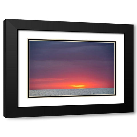 Sunset sky with clouds over ocean seen from La Boca-Cuba Black Modern Wood Framed Art Print with Double Matting by Miglavs, Janis