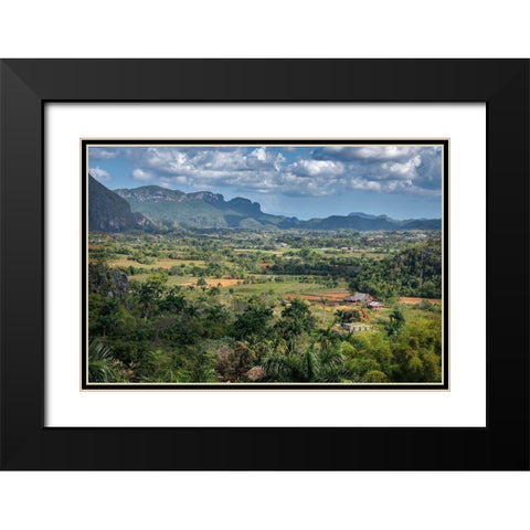 View of Vinales Valley seen from Hotel Los Jazmines viewpoint-Vinales-Cuba Black Modern Wood Framed Art Print with Double Matting by Miglavs, Janis
