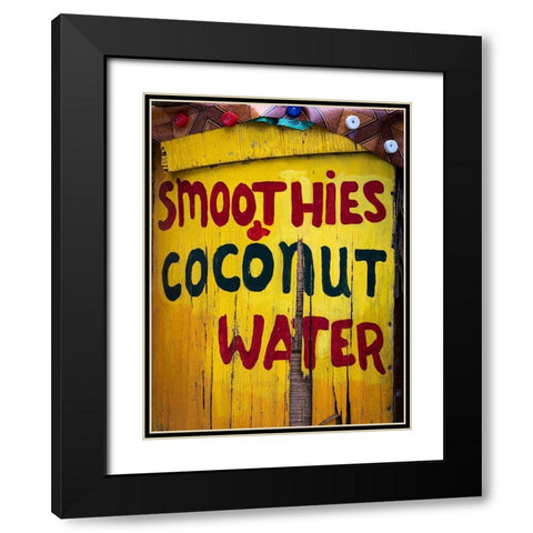 Caribbean-Grenada-Island of Carriacou Vendor sign close-up Black Modern Wood Framed Art Print with Double Matting by Jaynes Gallery