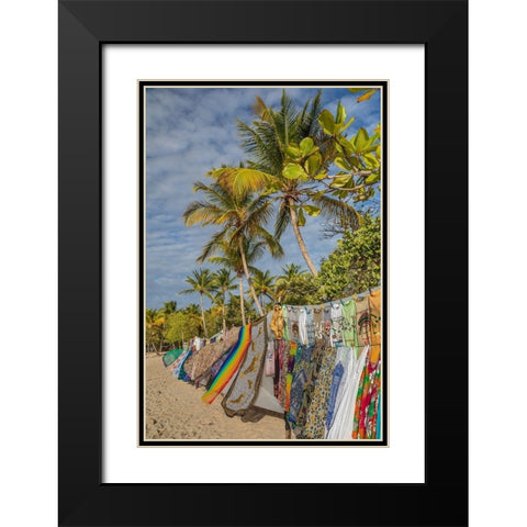 Caribbean-Grenada-Mayreau Island Vendors colorful display Black Modern Wood Framed Art Print with Double Matting by Jaynes Gallery