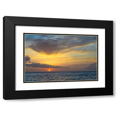 Caribbean-Grenada-Mayreau Island Caribbean sunset Black Modern Wood Framed Art Print with Double Matting by Jaynes Gallery