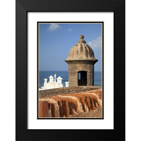 Puerto Rico, Old San Juan Fort San Cristobal Black Modern Wood Framed Art Print with Double Matting by Flaherty, Dennis