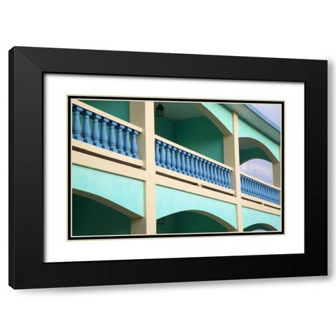 Puerto Rico, Viegues Isl, Architecture in Rincon Black Modern Wood Framed Art Print with Double Matting by Flaherty, Dennis