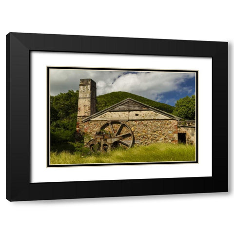 USA Virgin Islands, St John Ruins of sugar mill Black Modern Wood Framed Art Print with Double Matting by Illg, Cathy and Gordon