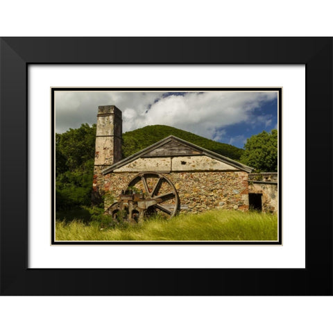 USA Virgin Islands, St John Ruins of sugar mill Black Modern Wood Framed Art Print with Double Matting by Illg, Cathy and Gordon