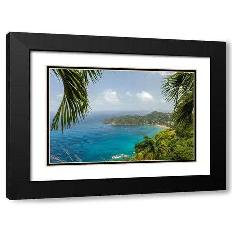 Caribbean-Tobago Castara Bay ocean beach and jungle landscape  Black Modern Wood Framed Art Print with Double Matting by Jaynes Gallery