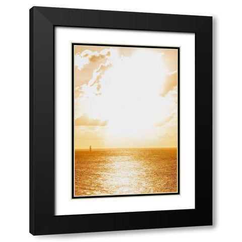 Island of Saint Martin-French Caribbean-sailboat on the water on a bright-sunny day Black Modern Wood Framed Art Print with Double Matting by Sullivan, Karen Ann