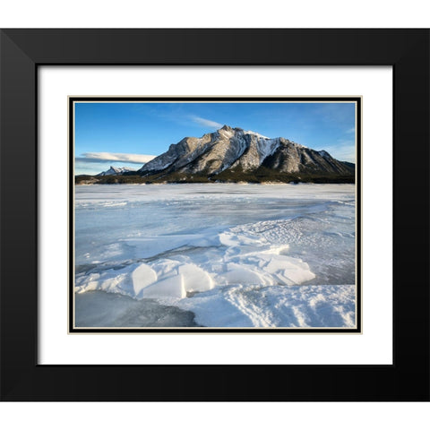 Canada-Alberta-Canadian Rockies-Mount Michener and Abraham Lake Black Modern Wood Framed Art Print with Double Matting by Collins, Ann