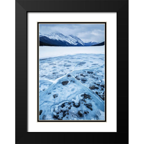 Canada-Alberta-Canmore-Spray Valley Provincial Park-Dawn at Spray Lakes Black Modern Wood Framed Art Print with Double Matting by Collins, Ann