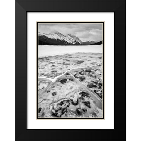 Canada-Alberta-Canmore-Spray Valley Provincial Park-Dawn at Spray Lakes Black Modern Wood Framed Art Print with Double Matting by Collins, Ann
