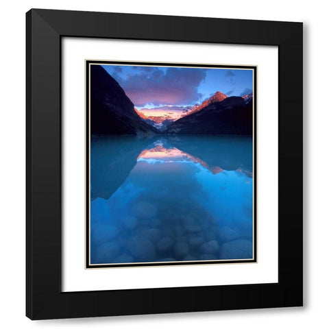 Canada, Banff NP Victoria Glacier on Lake Louise Black Modern Wood Framed Art Print with Double Matting by Kelley, David