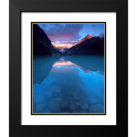 Canada, Banff NP Victoria Glacier on Lake Louise Black Modern Wood Framed Art Print with Double Matting by Kelley, David