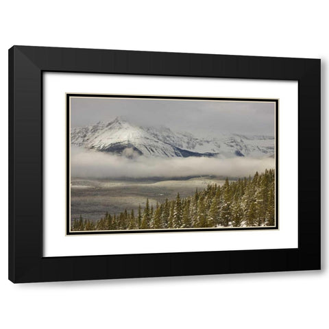 Canada, Banff NP A low cloud bank in the valley Black Modern Wood Framed Art Print with Double Matting by Grall, Don