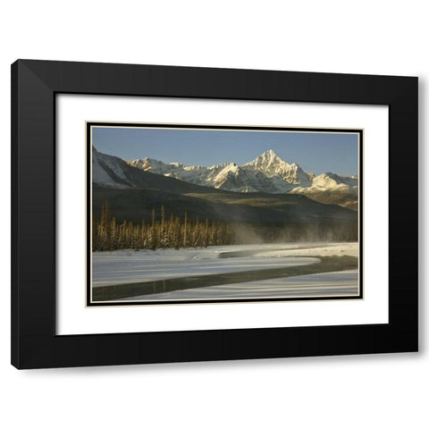 Canada, Jasper NP Athabasca River scenic Black Modern Wood Framed Art Print with Double Matting by Grall, Don