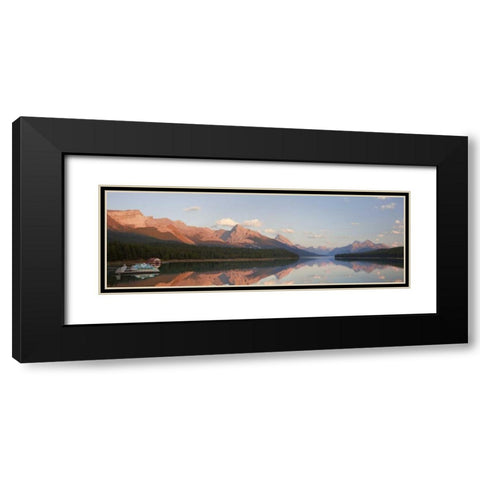 Canada, Jasper NP Maligne Lake at sunset Black Modern Wood Framed Art Print with Double Matting by Paulson, Don