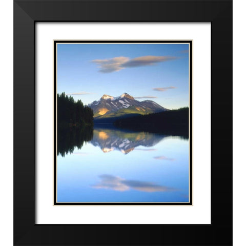 Canada, Alberta, Mountain lake in Jasper NP Black Modern Wood Framed Art Print with Double Matting by Talbot Frank, Christopher