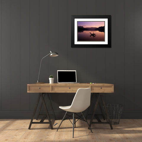 Canada, Alberta, Jasper Lake in Jasper NP Black Modern Wood Framed Art Print with Double Matting by Grandmaison, Mike