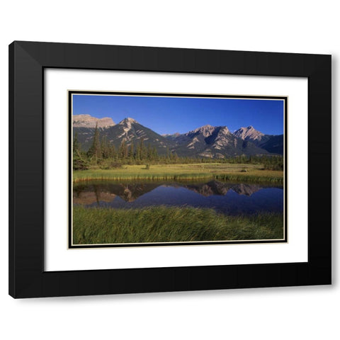 Canada, Alberta, Jasper Lake in Jasper NP Black Modern Wood Framed Art Print with Double Matting by Grandmaison, Mike