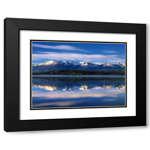 Canada, Alberta, Pyramid Lake in Jasper NP Black Modern Wood Framed Art Print with Double Matting by Grandmaison, Mike