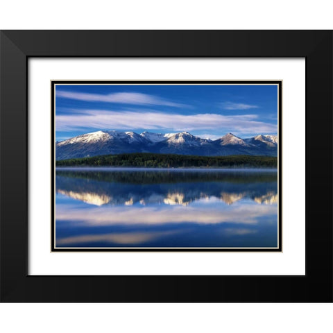 Canada, Alberta, Pyramid Lake in Jasper NP Black Modern Wood Framed Art Print with Double Matting by Grandmaison, Mike