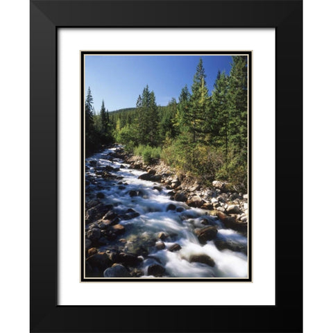 Canada, Alberta, mountain stream in Jasper NP Black Modern Wood Framed Art Print with Double Matting by Grandmaison, Mike