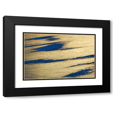 Canada, Banff NP Ice pattern on Vermillion Lake Black Modern Wood Framed Art Print with Double Matting by Grandmaison, Mike
